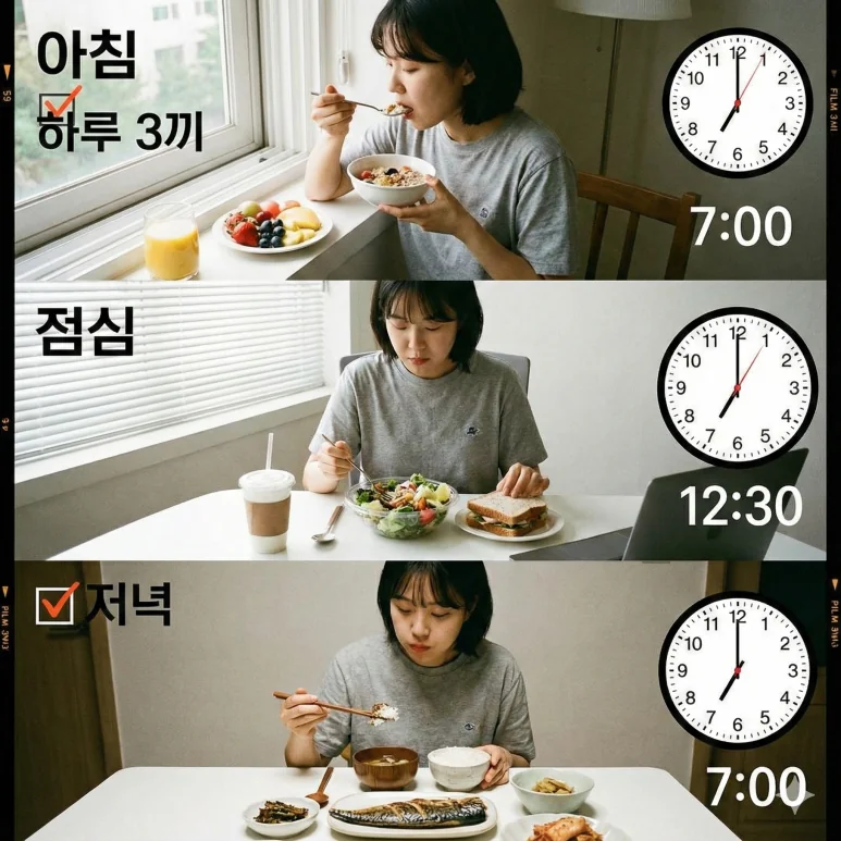 규칙적인 식사 시간을 설명하는 원문 이미지