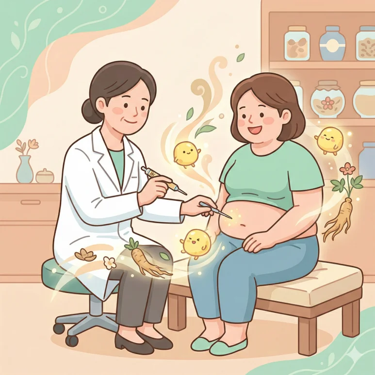 한의사와의 상담을 설명하는 블로그 삽화